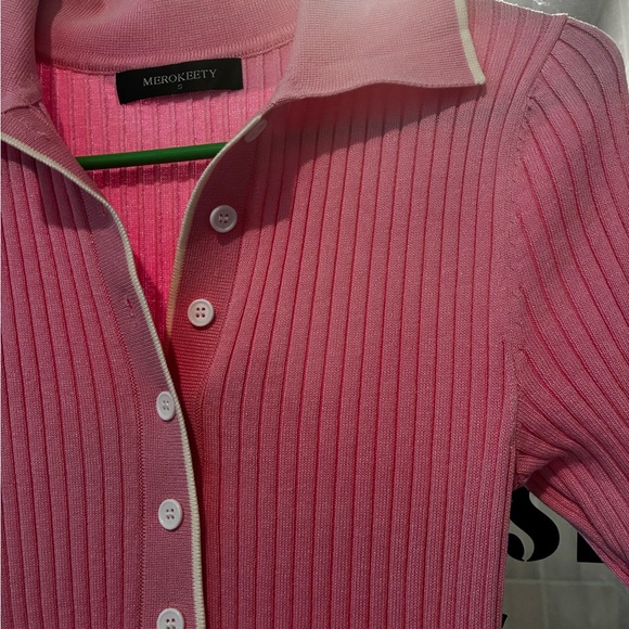 Pink Ribbed Midi Dress - Picture 8 of 8